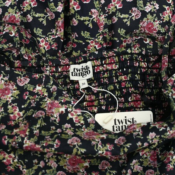 Twist & Tango Floral Printed Mini Dress Tiered Smocked Resort S-36 NWT 218148 - Picture 5 of 5